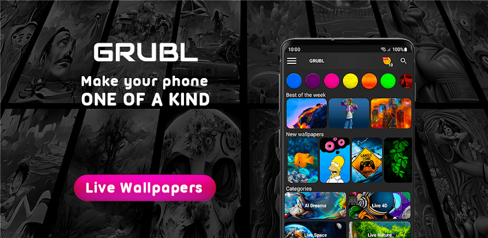 Cover Image of GRUBL Wallpaper v3.6.9 MOD APK (Premium Unlocked)