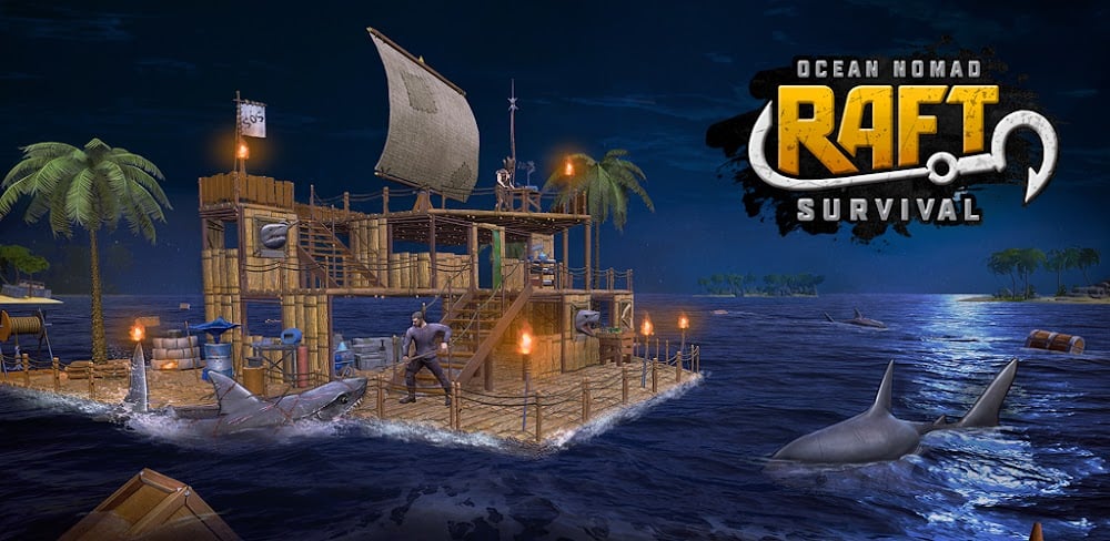 Cover Image of Raft Survival v2.0.0 MOD APK (Free Shopping, God Mode, Mega Menu)