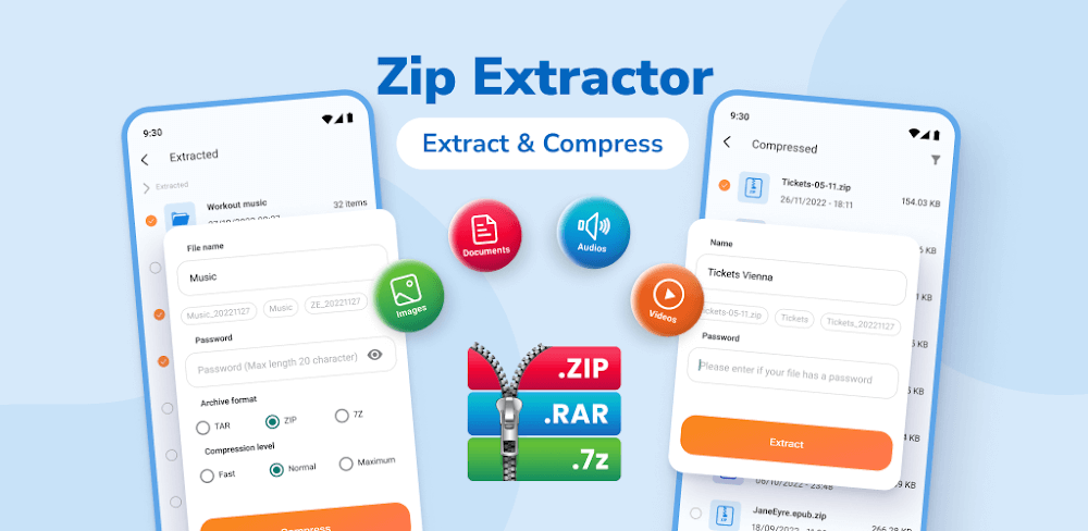 Cover Image of Zip Extractor v3.3.1.1 MOD APK (Premium Unlocked)